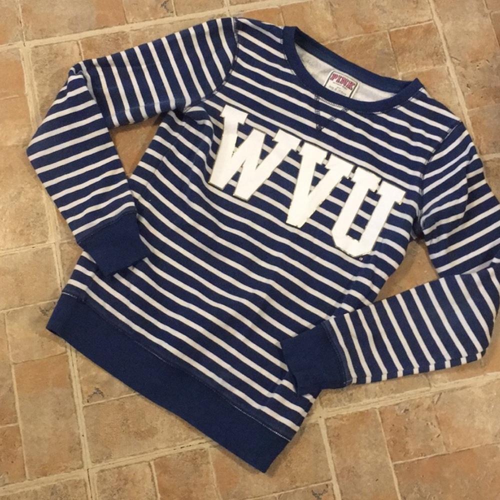 WVU Pink VS Striped Top